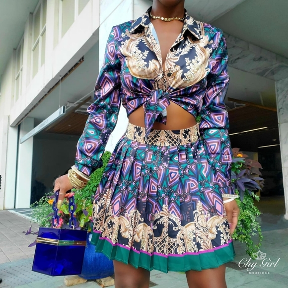 Satin Skirt Set f LAST ONE) - Picture 1 of 6